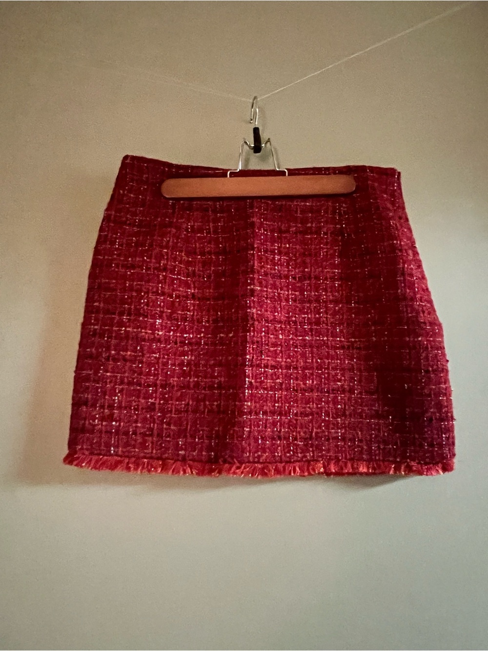 Red Tweed Mini Skirt - Classic Womenswear
